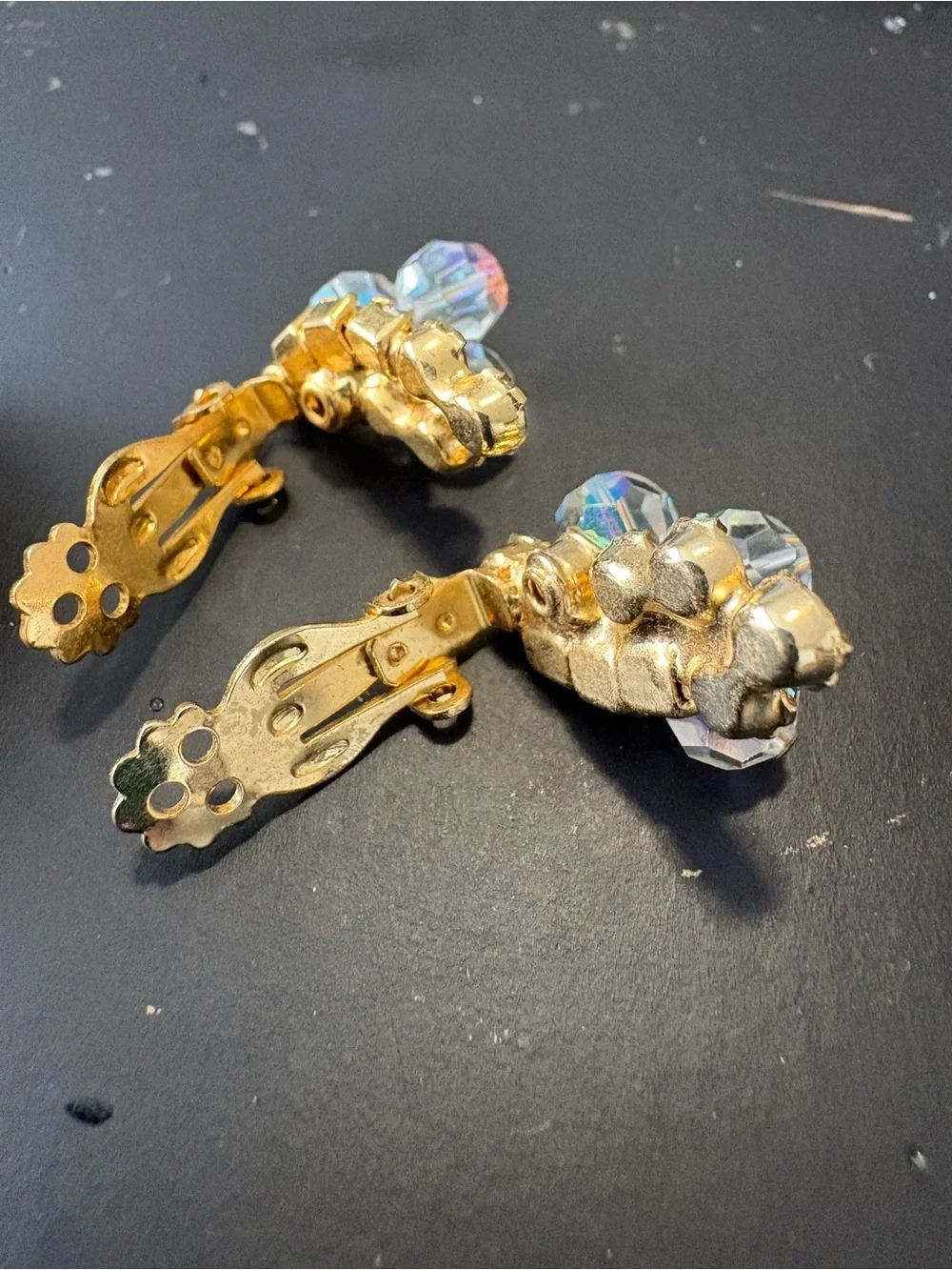 Vintage AB Crystal Brooch and Earrings Juliana D & E